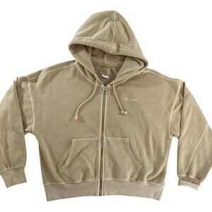 Champion Sweater Hoodie Tan Size S Front Pockets